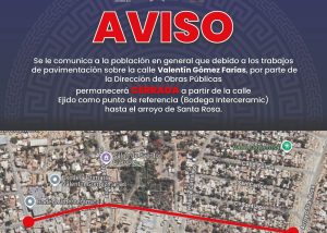 AVISO VIAL CIERRE CALLE GÓMEZ FARÍAS SJC