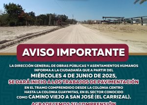 AVISO VIAL CIERRE TEMPORAL CAMINO VIEJO A SAN JOSÉ