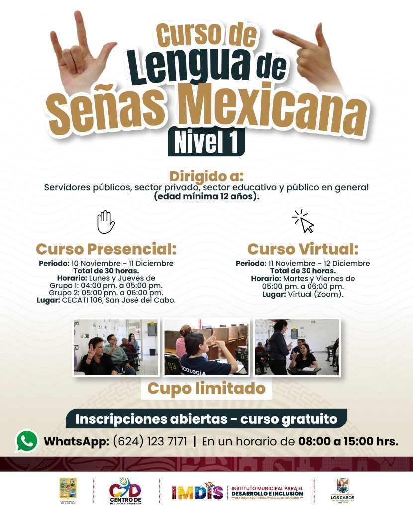 IMDIS CURSOS LENGUA DE SEÑAS MEXICANA 1