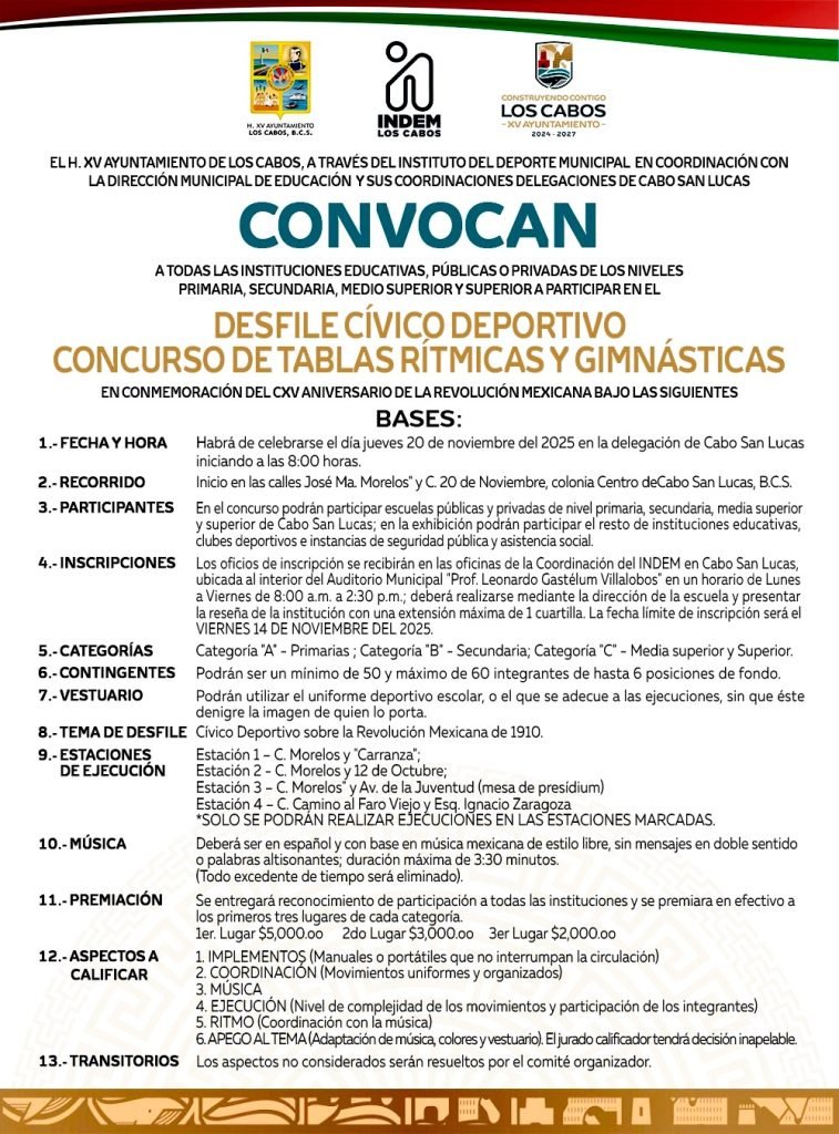 DESFILE CÍVICO DEPORTIVO Y CONCURSO DE TABLAS CSL 1